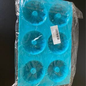 Silicone Mini Bundt Cake Mold 6-Cavity Baking Pan Nonstick Blue x3